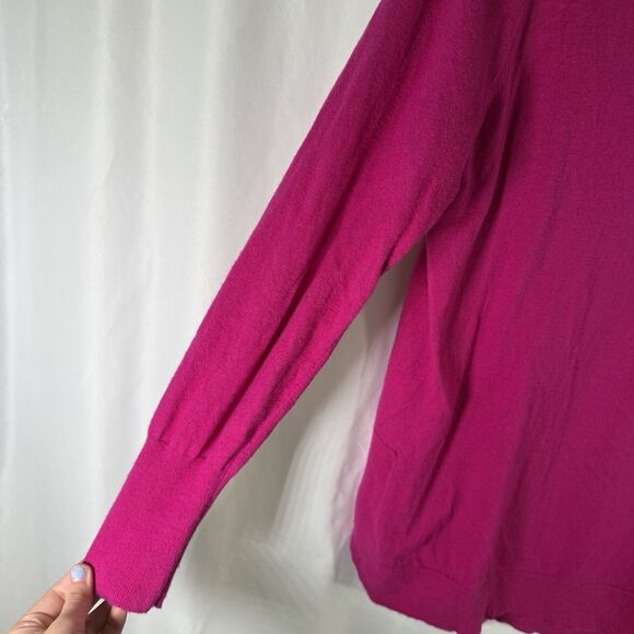 J. Crew Sweater Women's Large Pink Merino Wool Blend Long Sleeve Pullover - Picture 6 of 16